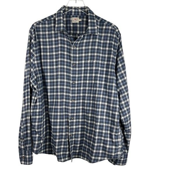 FAHERTY Men's Blue and White Plaid Button Down Long Sleeve Shirt Size XL - Picture 1 of 7